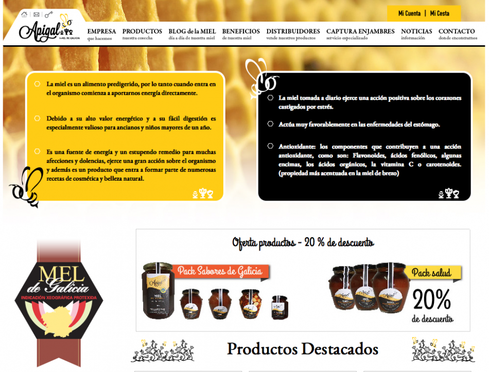 Nueva Página web Venta online Miel de Galicia | Apigal