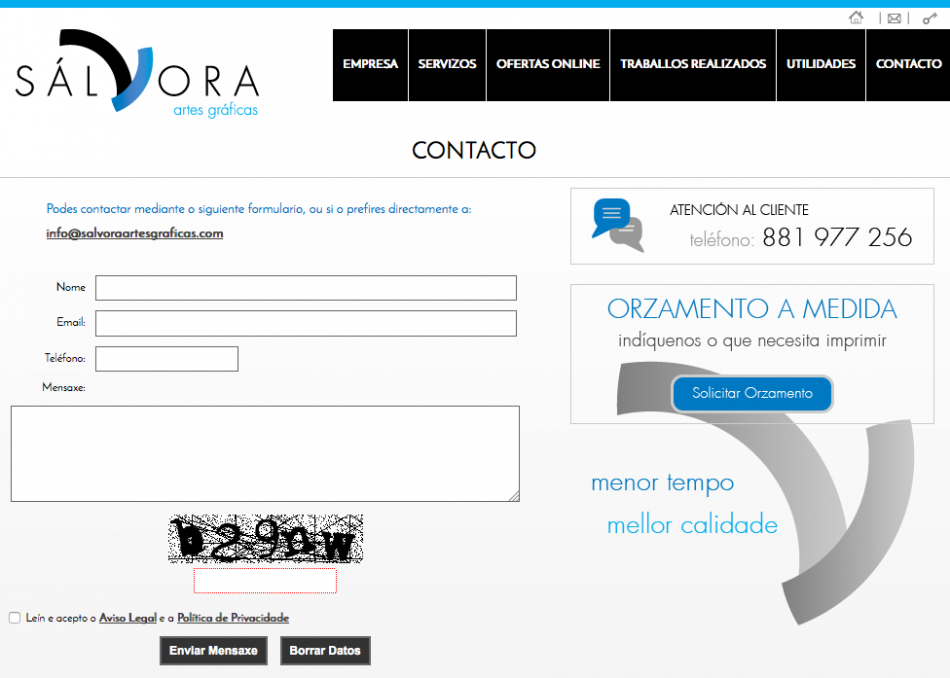 Nueva Web  | Sálvora Artes Gráficas