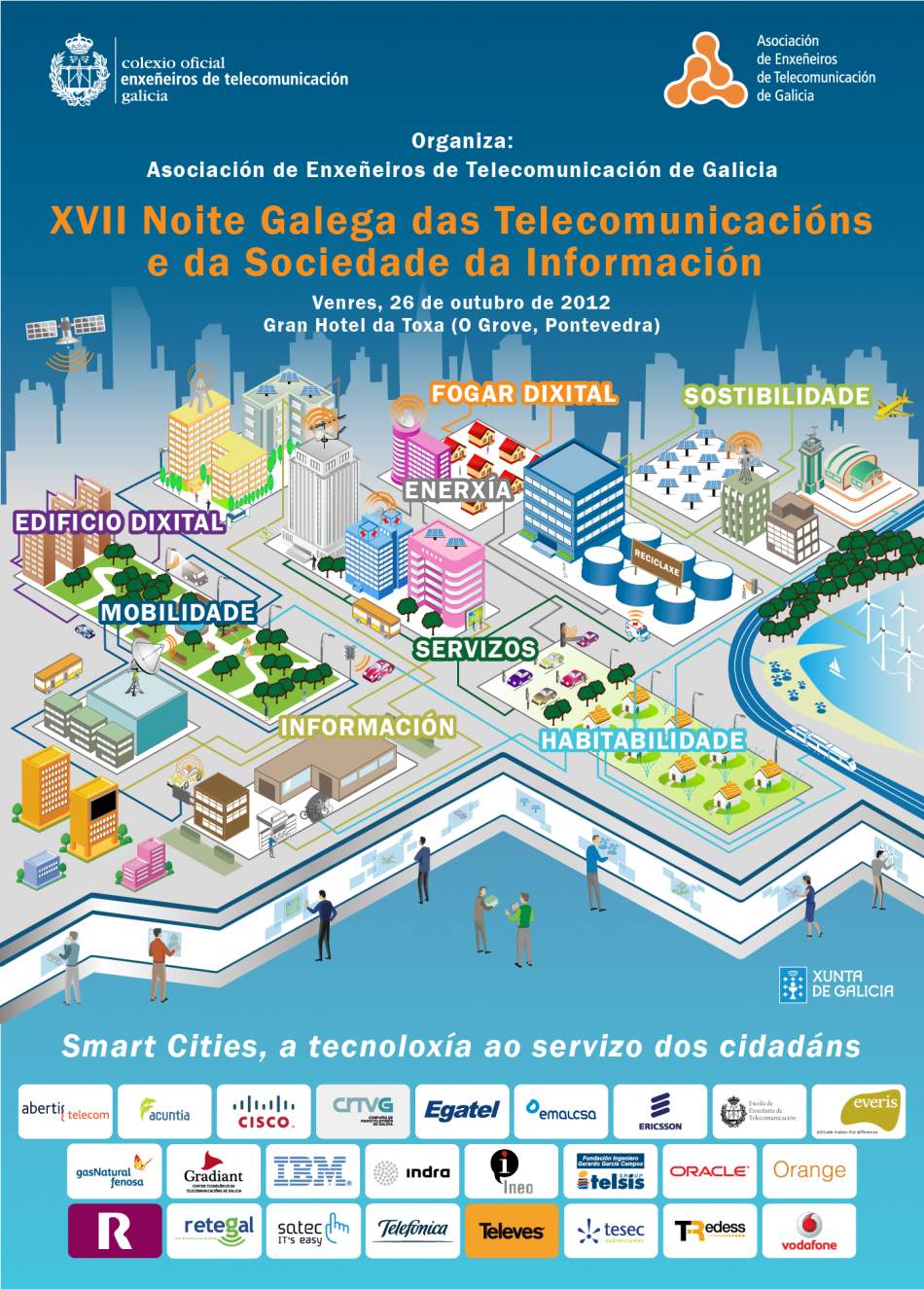 Evento XVII Noite Galega das Telecomunicacións | Colexio oficial enxeñeiros de telecomunición Galicia