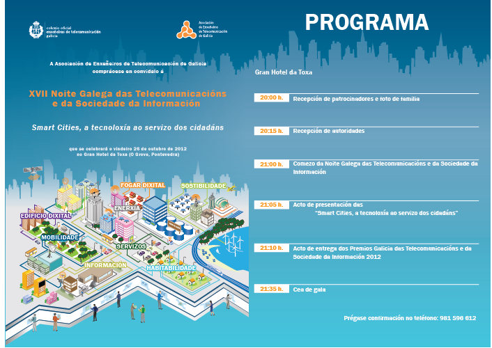 Evento XVII Noite Galega das Telecomunicacións | Colexio oficial enxeñeiros de telecomunición Galicia