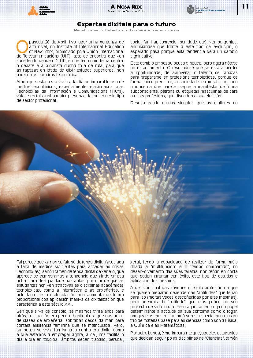 Maquetación y diseño Revista A Nosa Rede | Colexio oficial de enxeñeiros de telecomunicación Galicia