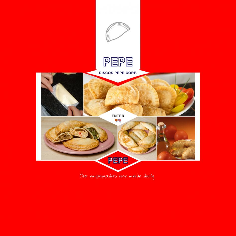 Página web de distribución de empanadillas | Discos Pepe Corporation
