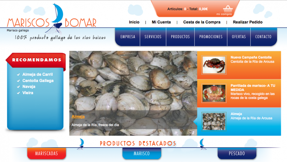 Tienda online de Mariscos Boomar | Mariscos Bomar
