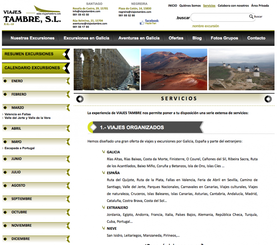 Nueva Web | Viajes Tambre