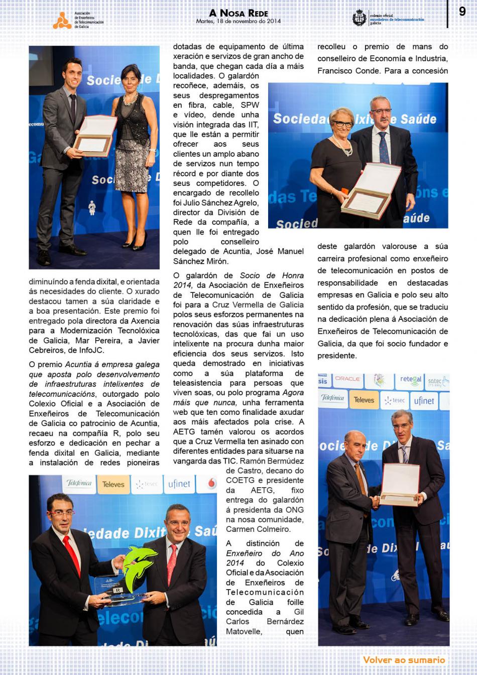 Diseño Revista A Nosa Rede | Colexio oficial de enxeñeiros de telecomunicación Galicia