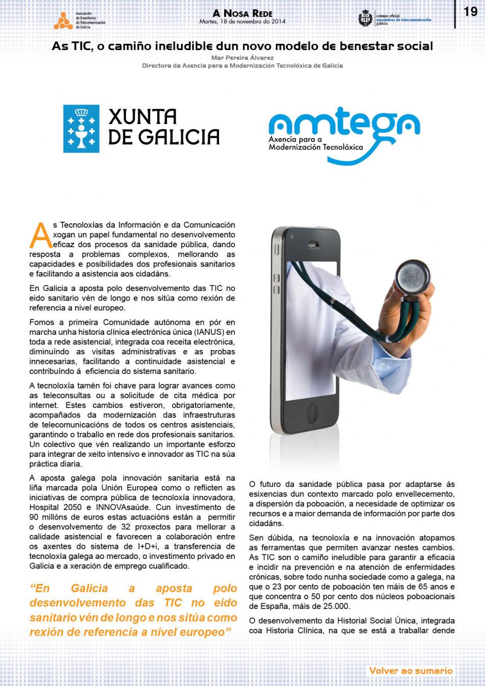 Diseño Revista A Nosa Rede | Colexio oficial de enxeñeiros de telecomunicación Galicia