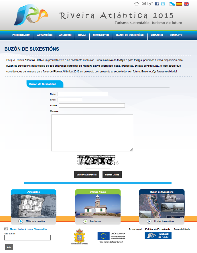 Nueva web Riveira atlántica 2015