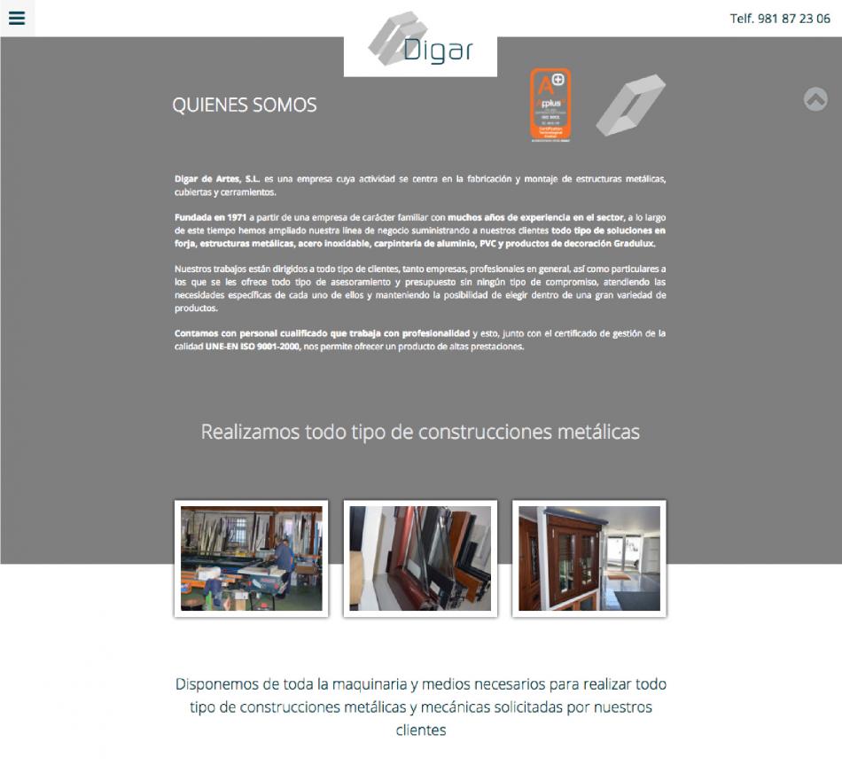 Nueva página web Digar