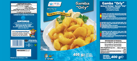Diseño packaging Gamba Orly